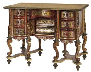 Nicolas SAGEOT. Bureau Mazarin. Marqueterie Boulle. Epoque du XVIIe