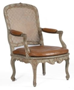 Louis CRESSON. Fauteuil à la reine et fond de canne.