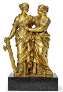 Groupe en bronze ciselé et doré. ROME. Circa 1680