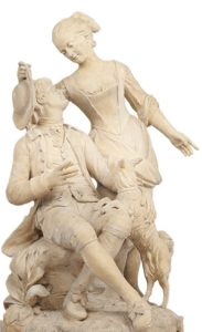 GRAND GROUPE EN TERRE CUITE. Circa 1765.