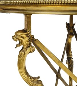 L' ESCALIER DE CRISTAL d' après. Guéridon en bronze ciselé, doré et granit. Paris. Epoque XIXe
